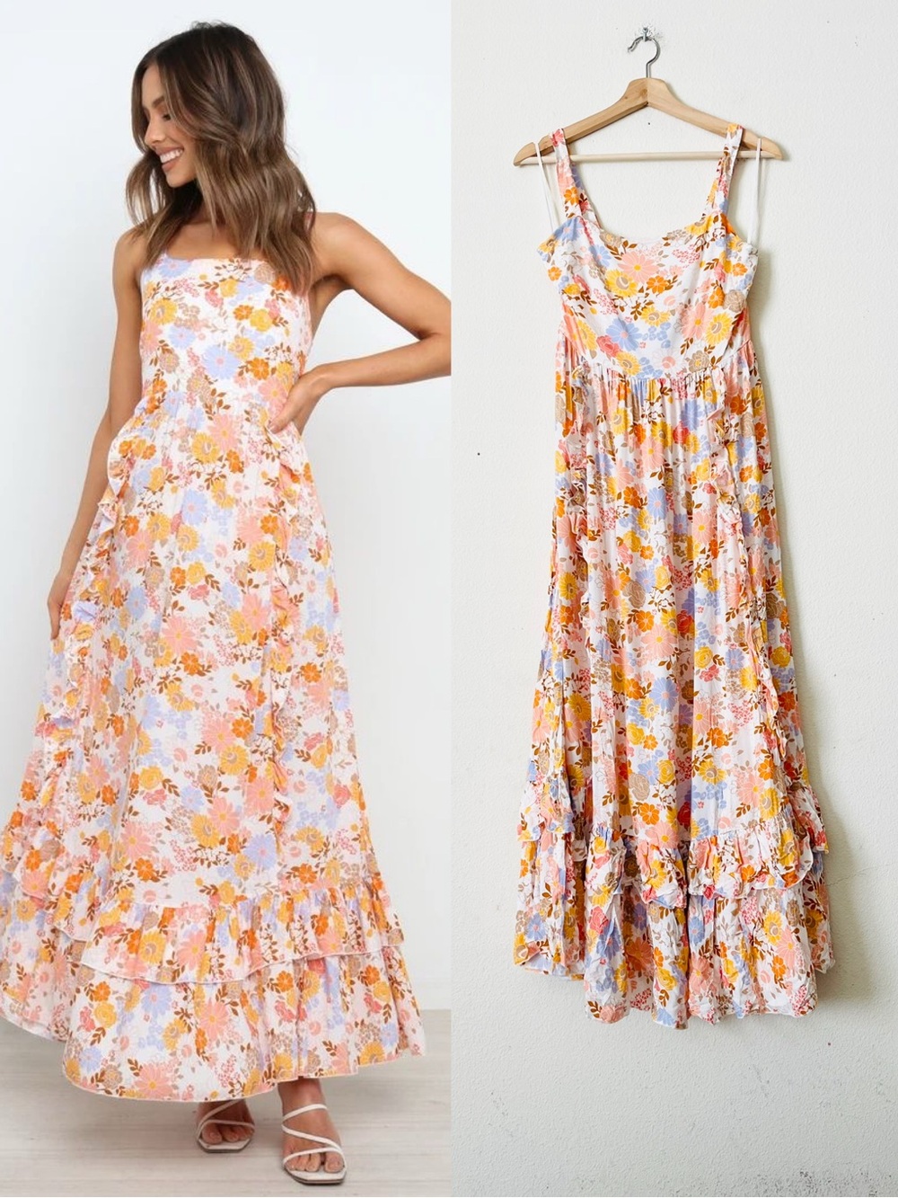 NWT Petal + pup LARGE Kallan floral print sleeveless maxi dress